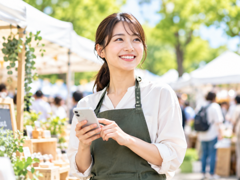 スマホで申請する出店者