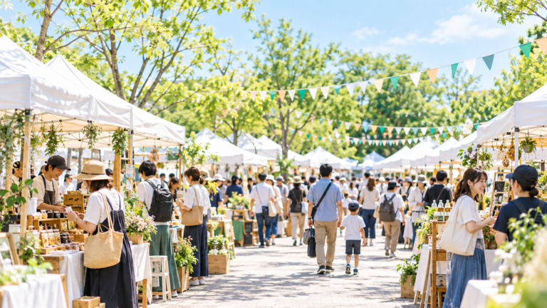 にぎわうマルシェ会場